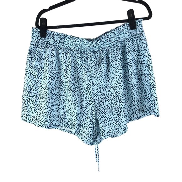 Shein Curve Blue & Black Polka Dot Drawstring Shorts 2XL - Picture 1 of 4